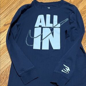 Kids Nike 3 Brand Navy Blue Long Sleeve Shirt